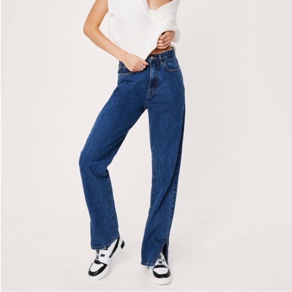 Nasty Gal split hem jeans